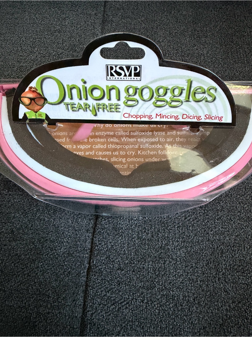 RSVP Pink and White Tear-Free Eye Shield Onion Goggles